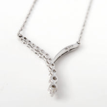 Load image into Gallery viewer, 18ct White Gold Diamond Wishbone Pendant Necklace, .50ct diamonds