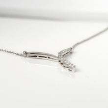 Load image into Gallery viewer, 18ct White Gold Diamond Wishbone Pendant Necklace, .50ct diamonds