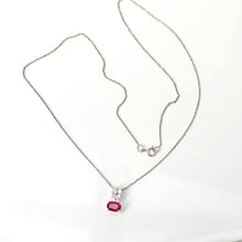 Load image into Gallery viewer, 18ct White Gold Ruby &amp; Diamond Pendant Necklace