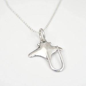 Stingray Pendant in Sterling Silver with Chain