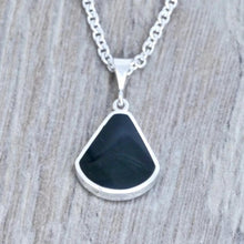 Load image into Gallery viewer, whitby jet and lapis lazuli pendant handmade in the UK