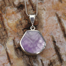 Load image into Gallery viewer, Opalite and Amethyst Reversible Pendant Shell Shape
