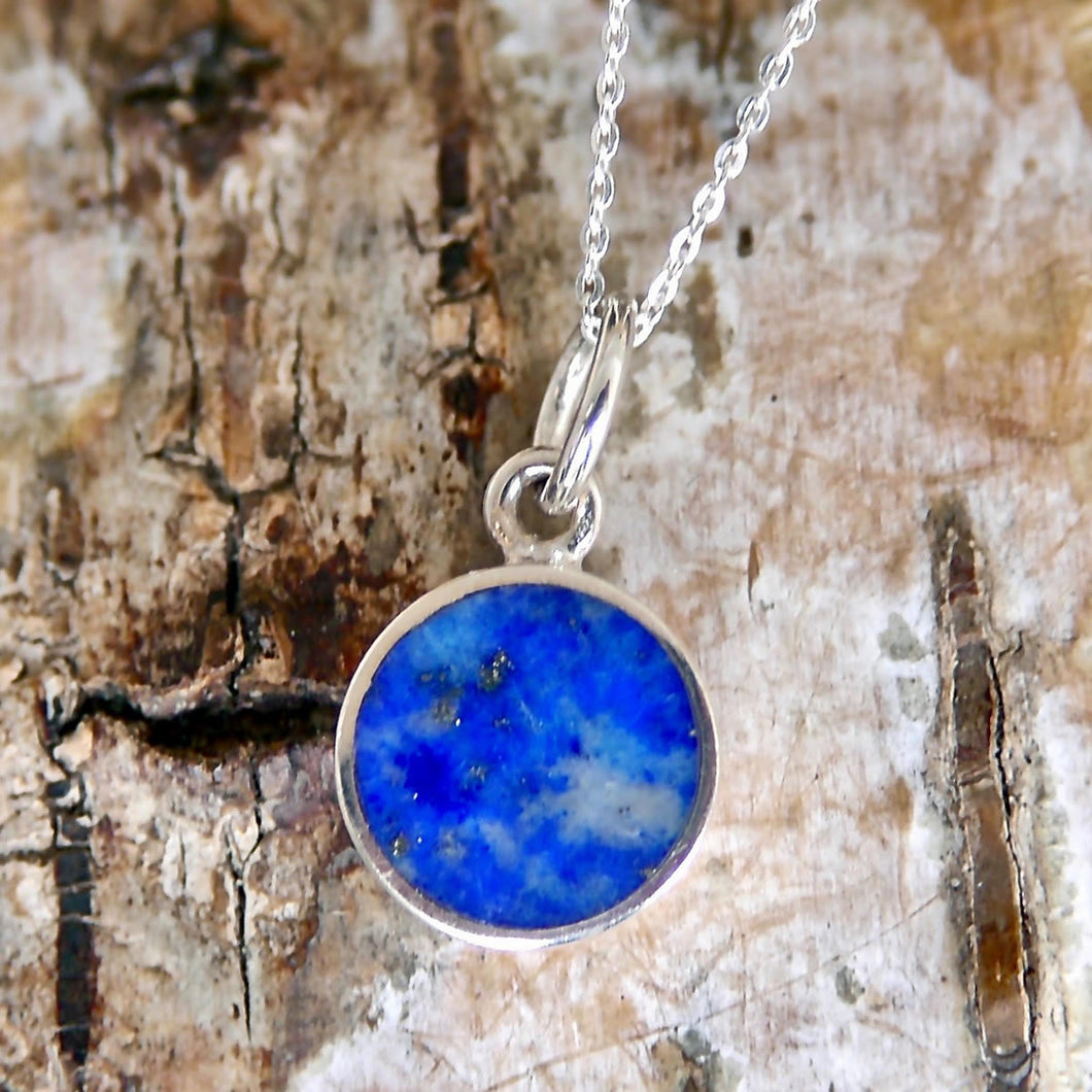 Lapis Lazuli Pendant with Sterling Silver Chain