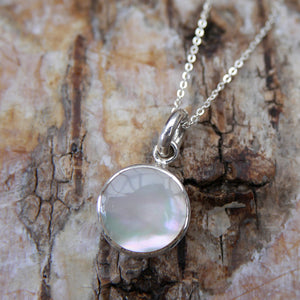 Mother of Pearl Pendant with Sterling Silver Chain