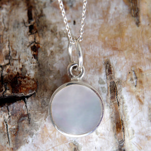 Mother of Pearl Pendant with Sterling Silver Chain