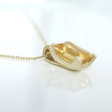 Load image into Gallery viewer, 9ct Yellow Gold Emerald Cut Citrine Pendant