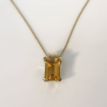 Load image into Gallery viewer, 9ct Yellow Gold Emerald Cut Citrine Pendant