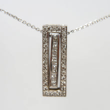 Load image into Gallery viewer, 18ct White Gold Diamond &amp; Sapphire Reversible Pendant Necklace