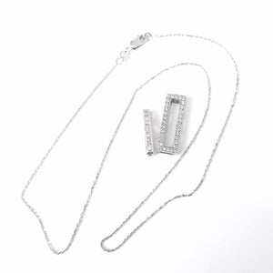 18ct White Gold Diamond & Sapphire Reversible Pendant Necklace
