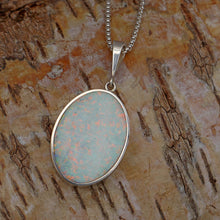 Load image into Gallery viewer, Opalite and Blue John Reversible Pendant Oval