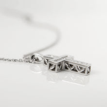 Load image into Gallery viewer, 18ct White Gold and Diamonds Channel-Set Cross Pendant