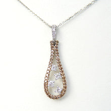 Load image into Gallery viewer, 18ct White Gold Pendant with .65ct White &amp; Cognac Diamonds