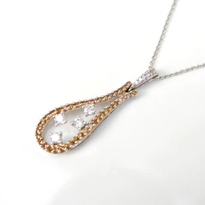 18ct White Gold Pendant with .65ct White & Cognac Diamonds