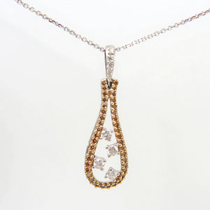 18ct White Gold Pendant with .65ct White & Cognac Diamonds