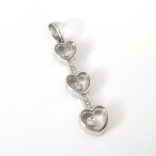 Load image into Gallery viewer, Three-Heart Diamond Pendant in 9ct White Gold