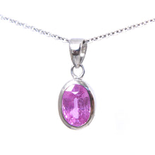 Load image into Gallery viewer, 9ct White Gold Pink Sapphire Pendant