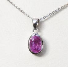 Load image into Gallery viewer, 9ct White Gold Pink Sapphire Pendant