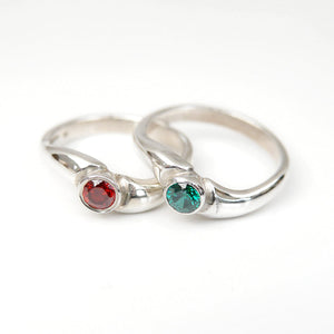 Cubic Zirconia Stackable Ring in Sterling Silver - Available in Different Colours