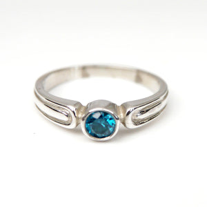 Cubic Zirconia Ring in Sterling Silver - Stackable Rings - Assorted Colours Available
