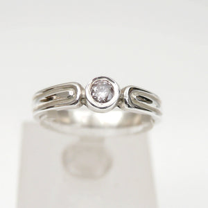 Cubic Zirconia Ring in Sterling Silver - Stackable Rings - Assorted Colours Available