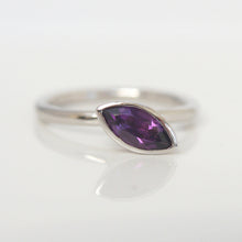 Load image into Gallery viewer, 9ct White Gold Amethyst Ring - Stackable Ring