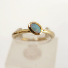 Load image into Gallery viewer, 9ct Yellow Gold Oval Opal Ring - Stackable Ring
