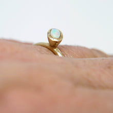 Load image into Gallery viewer, 9ct Yellow Gold Oval Opal Ring - Stackable Ring