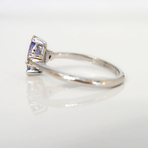 18ct White Gold Tanzanite and Diamond Ring