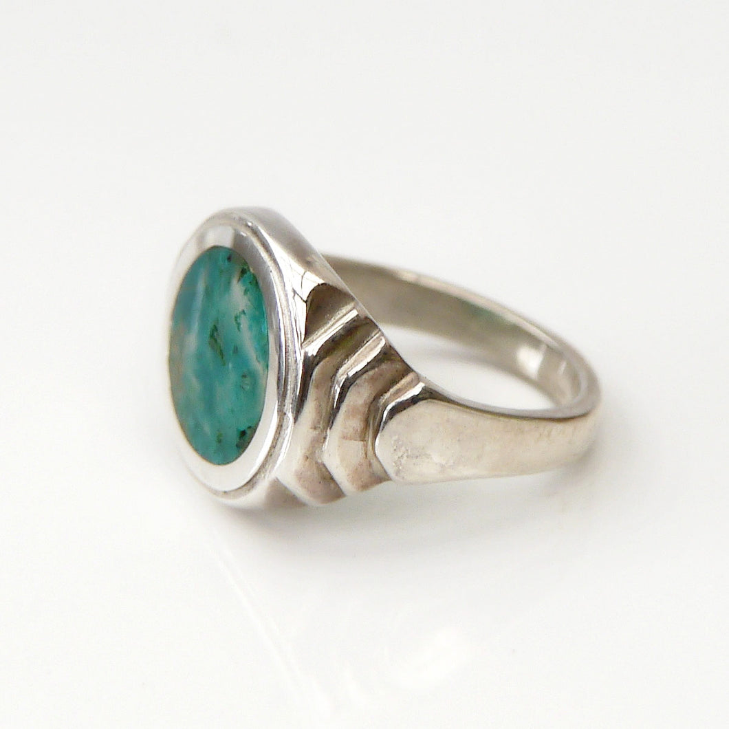 Sterling Silver Ring with Blue Jasper Stone