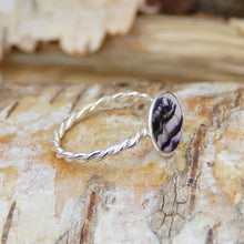 Load image into Gallery viewer, Blue John Rope Weave Silver Ring
