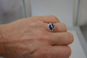 Blue John Rope Weave Silver Ring