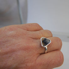 Load image into Gallery viewer, Blue John Silver Ring Triangle Design