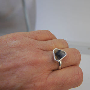 Blue John Silver Ring Triangle Design