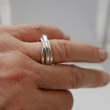 Load image into Gallery viewer, Crossover Triple Band Ring in Hallmarked Sterling Silver