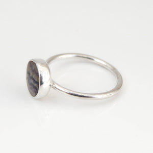 Blue John Sterling Silver Ring Round Design