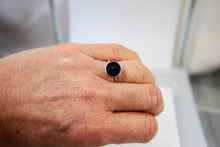 Load image into Gallery viewer, Whitby Jet Sterling Silver Ring Round Design