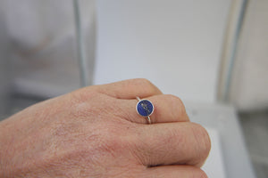 Lapis Lazuli Sterling Silver Ring Round Design