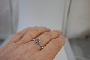 Blue John Twisted Silver Ring