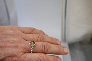 Labradorite Twisted Silver Ring