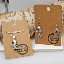 Load image into Gallery viewer, Fish Pendant and Fish Earrings Gift Set in Sterling Silver