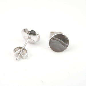 Agate Stud Earrings in Sterling Silver