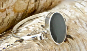 Whitby Jet Oval Tension Bangle
