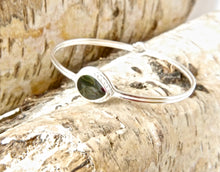 Load image into Gallery viewer, Whitby Jet Silver Bangle Pear Design
