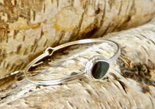 Load image into Gallery viewer, Whitby Jet Silver Bangle Pear Design