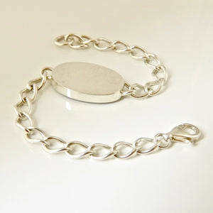 Labradorite Silver Chain Bracelet Oval Design