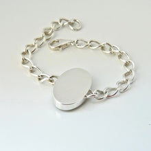 Load image into Gallery viewer, Labradorite Silver Link Chain Bracelet Oval