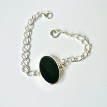 Load image into Gallery viewer, Jet and Blue John Reversible Silver Chain Bracelet