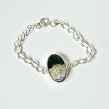 Load image into Gallery viewer, Blue John &amp; Jet Reversible Silver Chain Bracelet