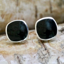 Load image into Gallery viewer, whitby jet stud earrings by my handmade jewellery