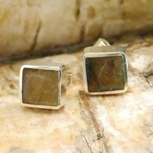 labradorite stud earrings by my handmade jewellery